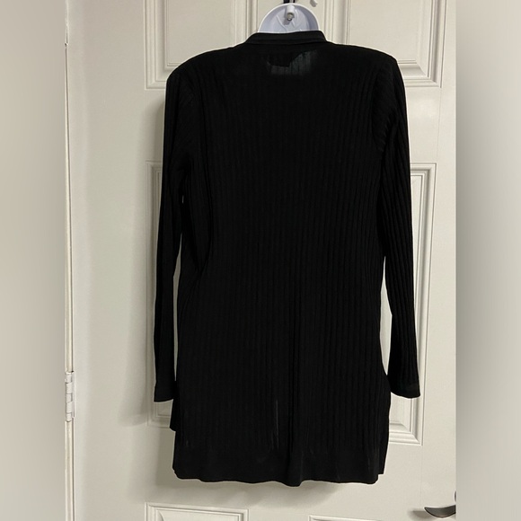 MISOOK Black Ribbed Open Front Cardigan Sweater - Picture 8 of 9